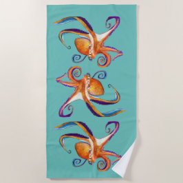 Toalha De Praia Arte octopus sealife