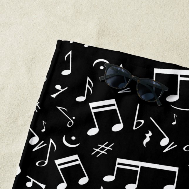 Toalha De Praia Arte personalizada para amantes de Piano (In Situ)