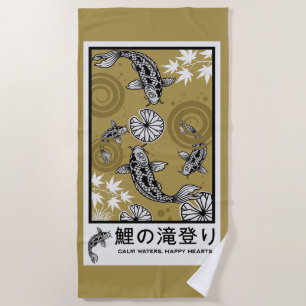 Toalha De Praia Arte Tranquila de Carpo Japonês