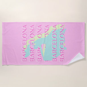 Toalha De Praia Arte Viagem de Barcelona, Arte Viagem Espanha, Ros