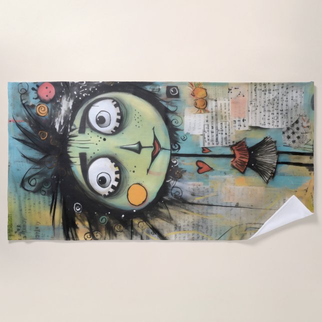 Toalha De Praia ArtLady 13 Encantada e angustiada (Frente)