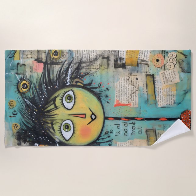 Toalha De Praia ArtLady 17 Encantada e angustiada (Frente)