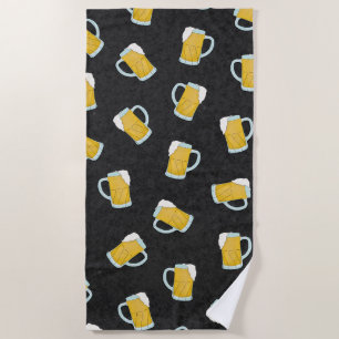 Toalha De Praia Artsy Modern Yellow Watercolor Beer Canecas de cer