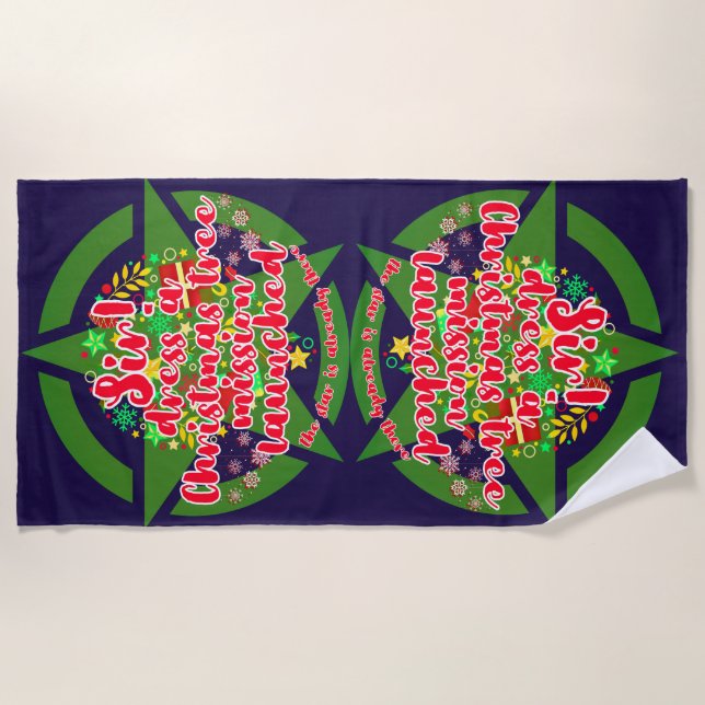 Toalha De Praia Árvore de Natal, missão, exército (Frente)