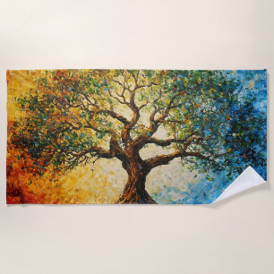 Toalha De Praia Árvore do Conhecimento - Pintura a óleo