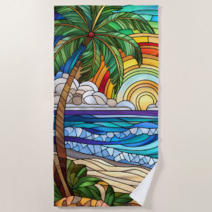 Toalha De Praia Árvore tropical de coco