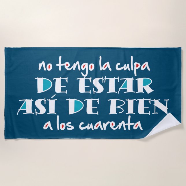 Toalha De Praia Así de bien a los 40 (Frente)