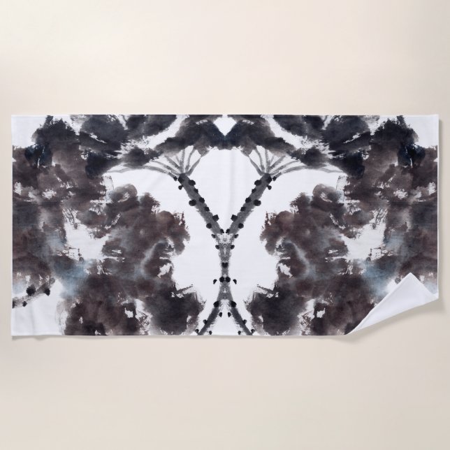 Toalha De Praia Asiatische Kunst mit Lotusblätter Motiv (Frente)