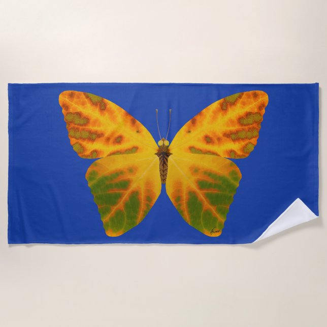 Toalha De Praia Aspen Leaf Butterfly 1 (Frente)