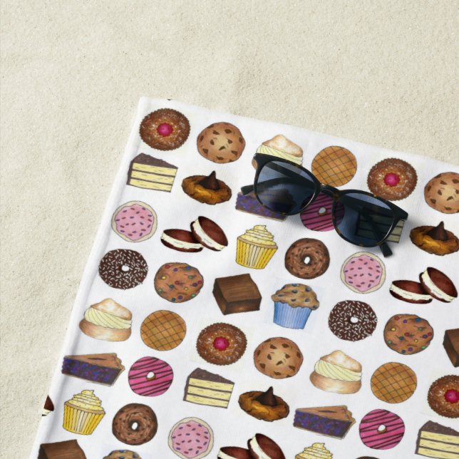 Toalha De Praia Assar Venda Rosquinha Cream Puff Cake Pie Slice (In Situ)