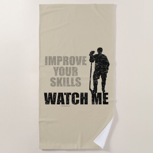 Toalha De Praia Assista-me (hóquei) (Frente)