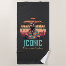 Toalha De Praia Atitude tropical de gato do eterno