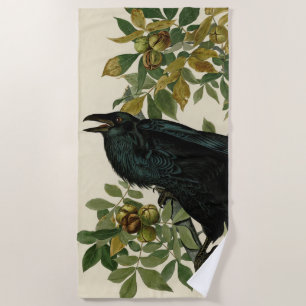 Toalha De Praia Audubon Raven Bird Classic Trabalho de arte