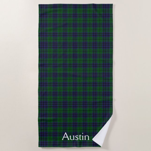 Toalha De Praia Austin Tartan Xadrez Beach Towel (Frente)