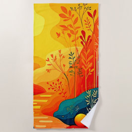 Toalha De Praia Autumn Landscape Art