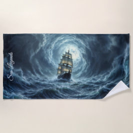 Toalha De Praia Aventura das ondas de lua de tempestade épica
