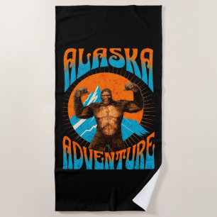 Toalha De Praia Aventura Retro Sasquatch Montanha do Alasca