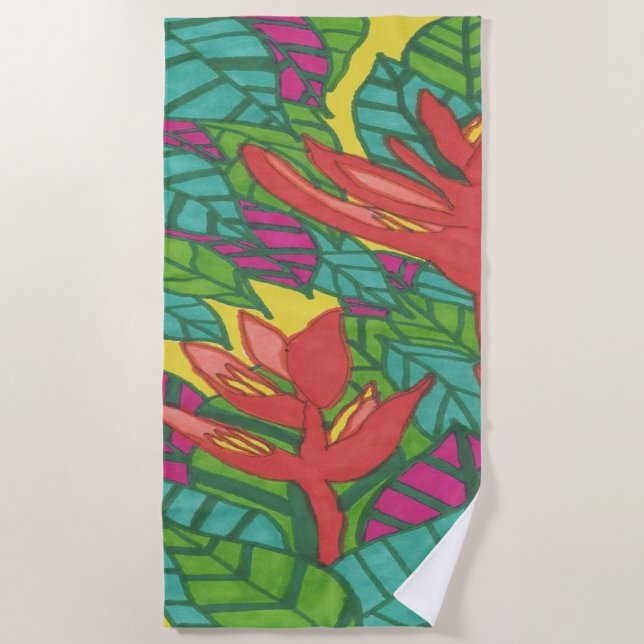 Toalha De Praia Aves do Paraíso (Frente)