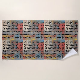 Toalha De Praia Avião Silhouettes