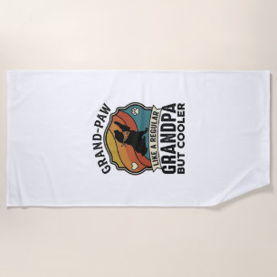 Toalha De Praia Avô Pata Vovô Cachorro Retro Pôr do Sol Bandana_1