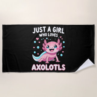 Toalha De Praia Axolotl Kawaii Apenas Uma Garota Que Ama Axolotls