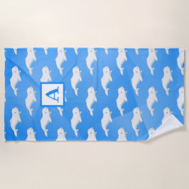 Toalha De Praia Azul Baleia Beluga Personalizado, Oceano Ártico Br