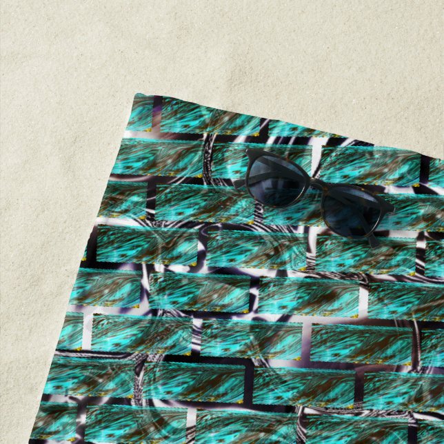 Toalha De Praia Azul-claro, bolhas na grade ou efeito de tijolo? (In Situ)