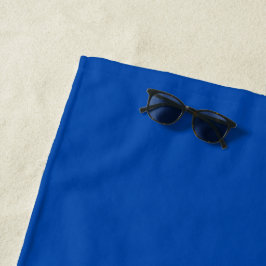 Toalha De Praia Azul Cobalto Cor Sólida | Clássico | Elegante