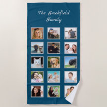 Azul de Colagem de Fotos da Família 