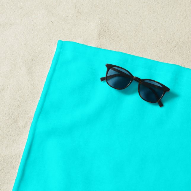 Toalha De Praia Azul Neon Sólido | Clássico (In Situ)