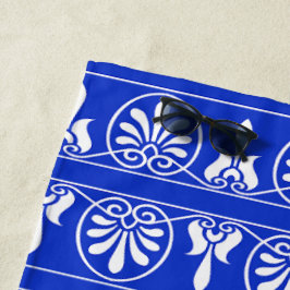 Toalha De Praia Azul-padrão mediterrânico grego árabe