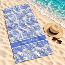 Azul Vintage Toile de Jouy Botânico Francês