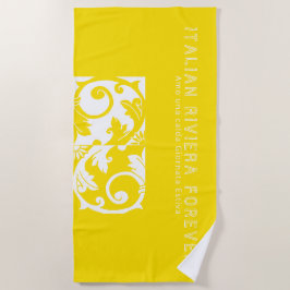 Toalha De Praia Azulejo Majolica Italiana Amarelo Trendy