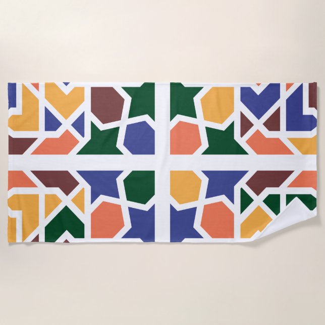 Toalha De Praia Azulejos Andaluzes 1 (Frente)