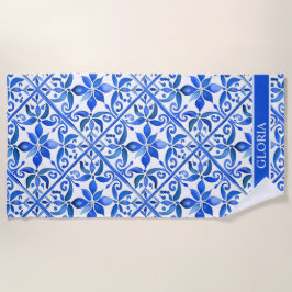 Toalha De Praia Azulejos de Talavera Espanhol presentes para madri