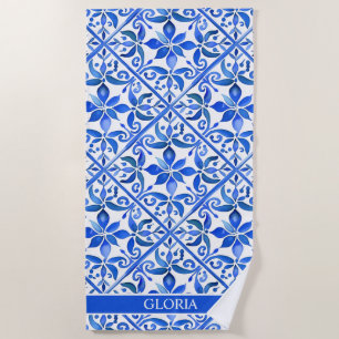 Toalha De Praia Azulejos de Talavera Espanhol presentes para madri