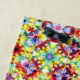 Toalha De Praia Azulejos do Mediterrâneo, Azulejos de Tinta Álcool