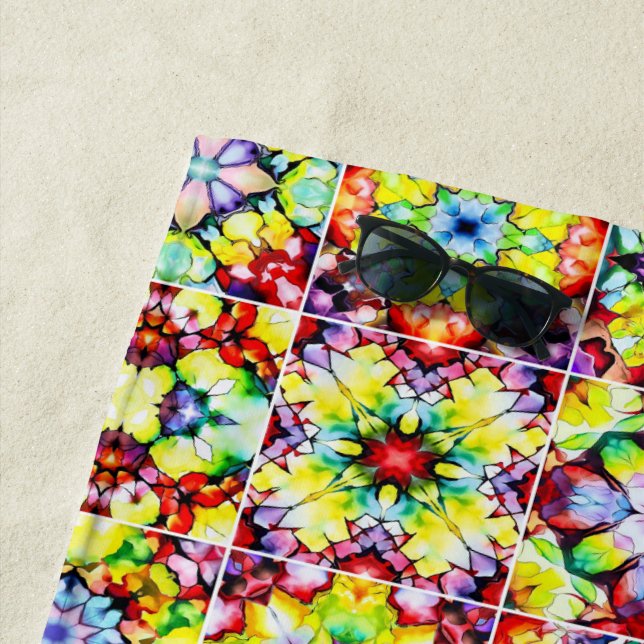 Toalha De Praia Azulejos do Mediterrâneo, Azulejos de Tinta Álcool (In Situ)