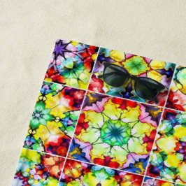 Toalha De Praia Azulejos do Mediterrâneo, Azulejos de Tinta Álcool