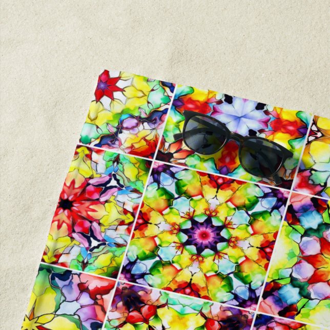 Toalha De Praia Azulejos do Mediterrâneo, Azulejos de Tinta Álcool (In Situ)