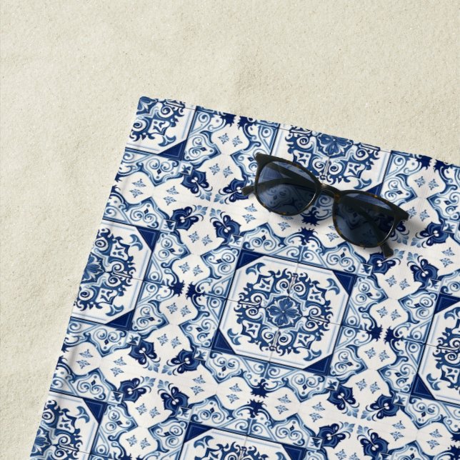 Toalha De Praia Azulejos do Mediterrâneo, Portugal, Azulejo, Majol (In Situ)