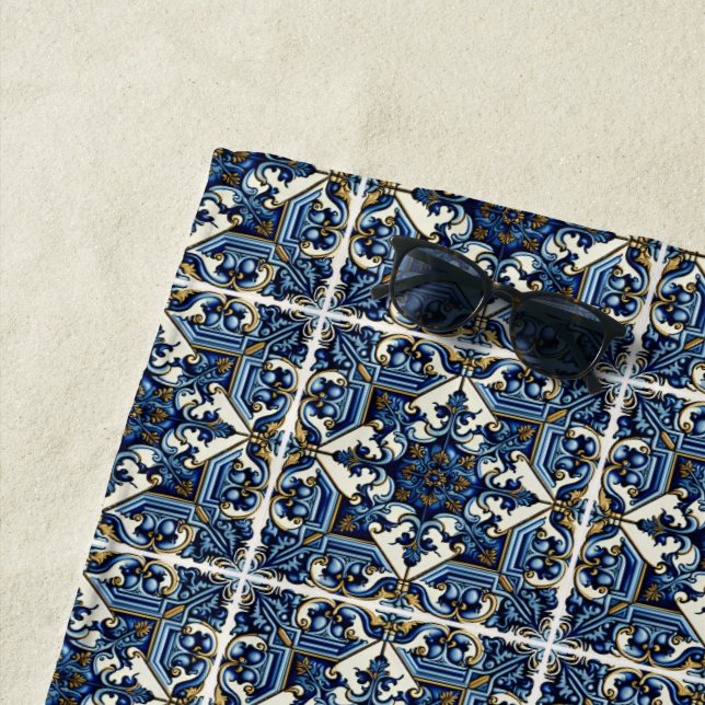 Toalha De Praia Azulejos do Mediterrâneo, Portugal, Azulejo, Majol (In Situ)