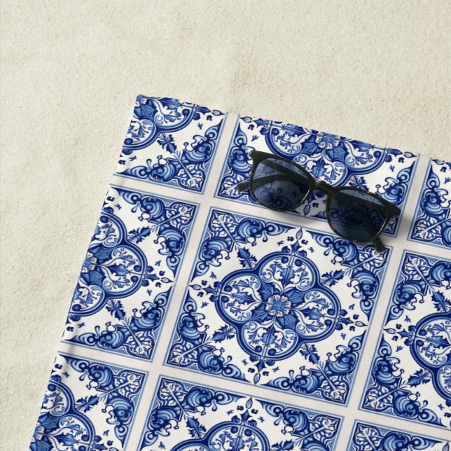 Toalha De Praia Azulejos do Mediterrâneo, Portugal, Azulejo, Majol (In Situ)