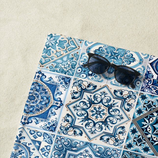 Toalha De Praia Azulejos do Mediterrâneo, Portugal, Azulejo, Majol (In Situ)