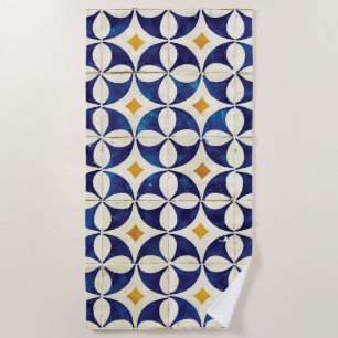 Toalha De Praia Azulejos Portugueses - Design de Padrão Azulejo
