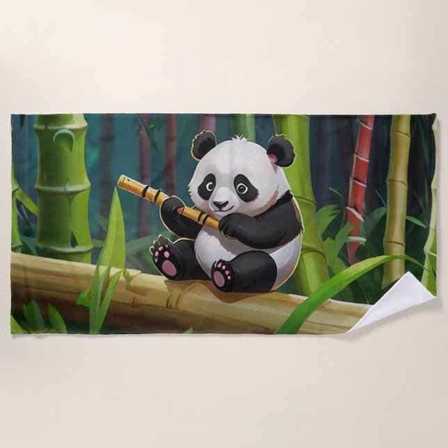 Toalha De Praia Baby Panda Bear Art for Kids (Frente)