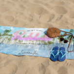 Toalha De Praia Bacharelada Palmas Tropicais Neon | Monograma<br><div class="desc">Toalhas de solteira perfeitas para a sua festa na praia ou piscina! Nossas toalhas de praia neon "Miami Beach" para a festa de despedida de solteira são a maneira perfeita para a sua turma chamar a atenção em qualquer lugar que você e suas amigas forem!</div>