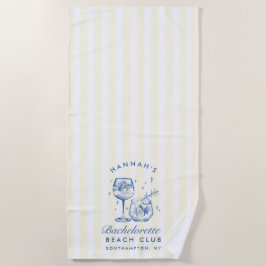 Toalha De Praia Bachelorette Blue & Yellow Modern Beach Towel