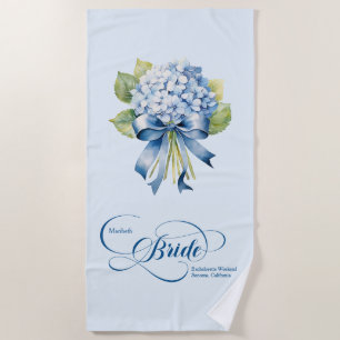 Toalha De Praia Bachelorette de Buquê de Hydrangea Azul