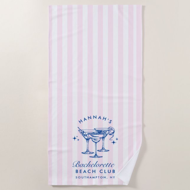 Toalha De Praia Bachelorette Green & Yellow Modern Beach Towel (Frente)